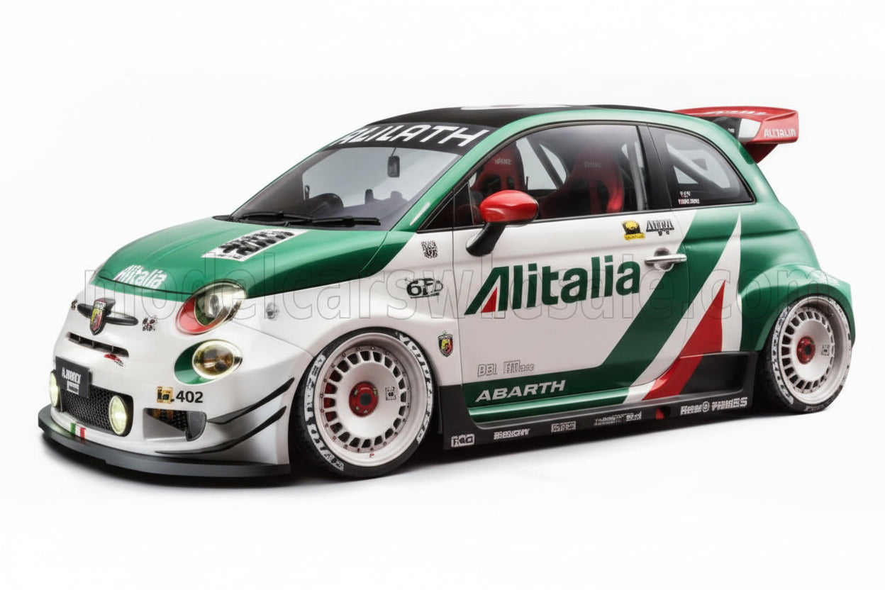 FIAT - NUOVA 500 595 ABARTH ALITALIA LIBERTY WALK BODY KIT RALLY TRIBUTE 2025 - WHITE GREEN RED