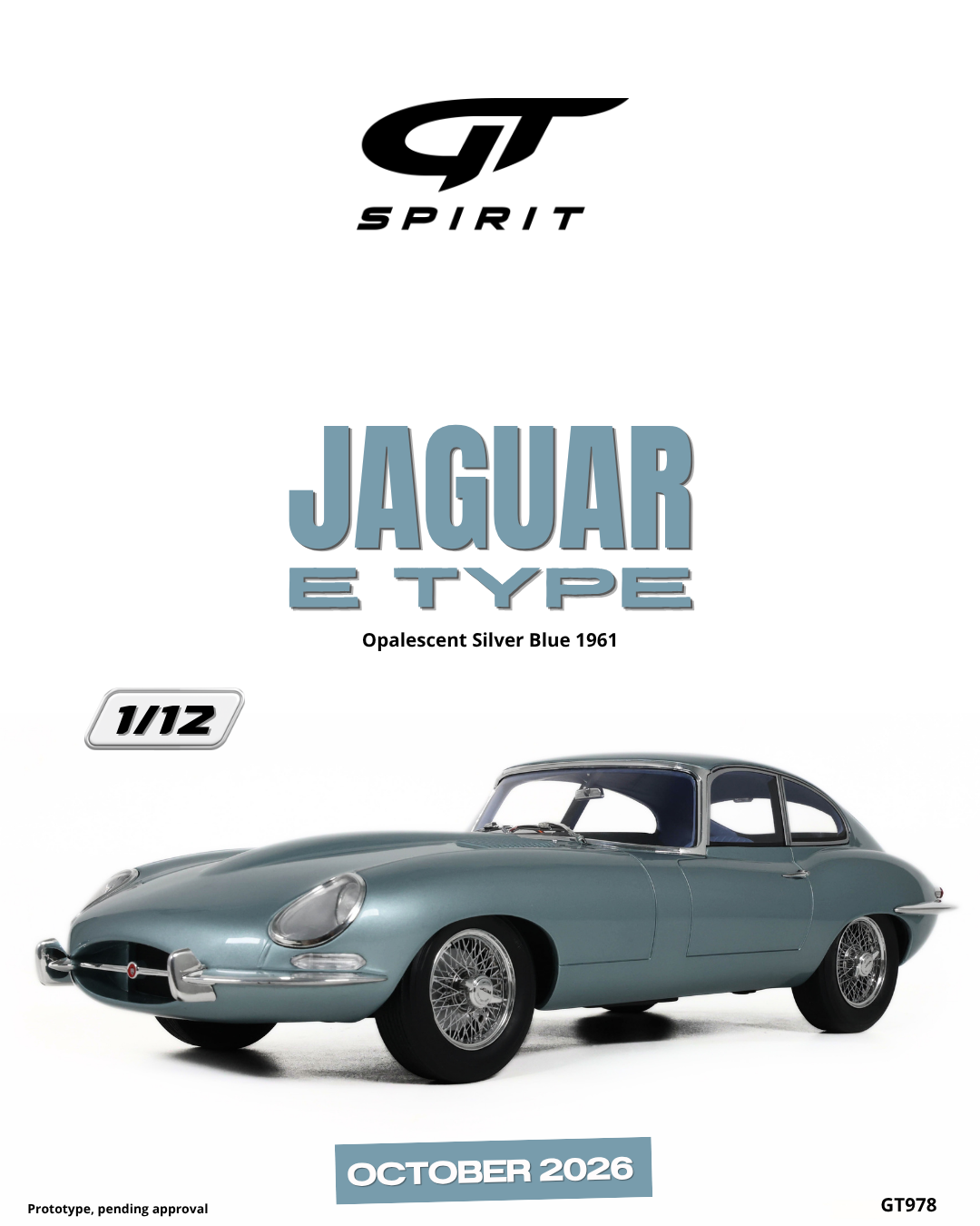 JAGUAR E TYPE OPALESCENT SILVER BLUE 1991
