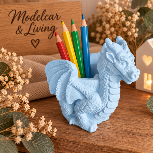 🐉 Vielseitiger Drachen-Halter aus Gips – Stiftehalter, Kerzenhalter & Deko