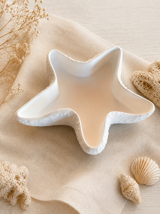 Seestern-Schale mit Muscheln – Maritime Deko, Schmuckschale & Kerzenschale | Handgegossen
