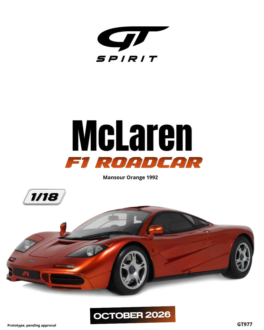 MC LAREN F1 ROADCAR MANSOUR ORANGE 1992