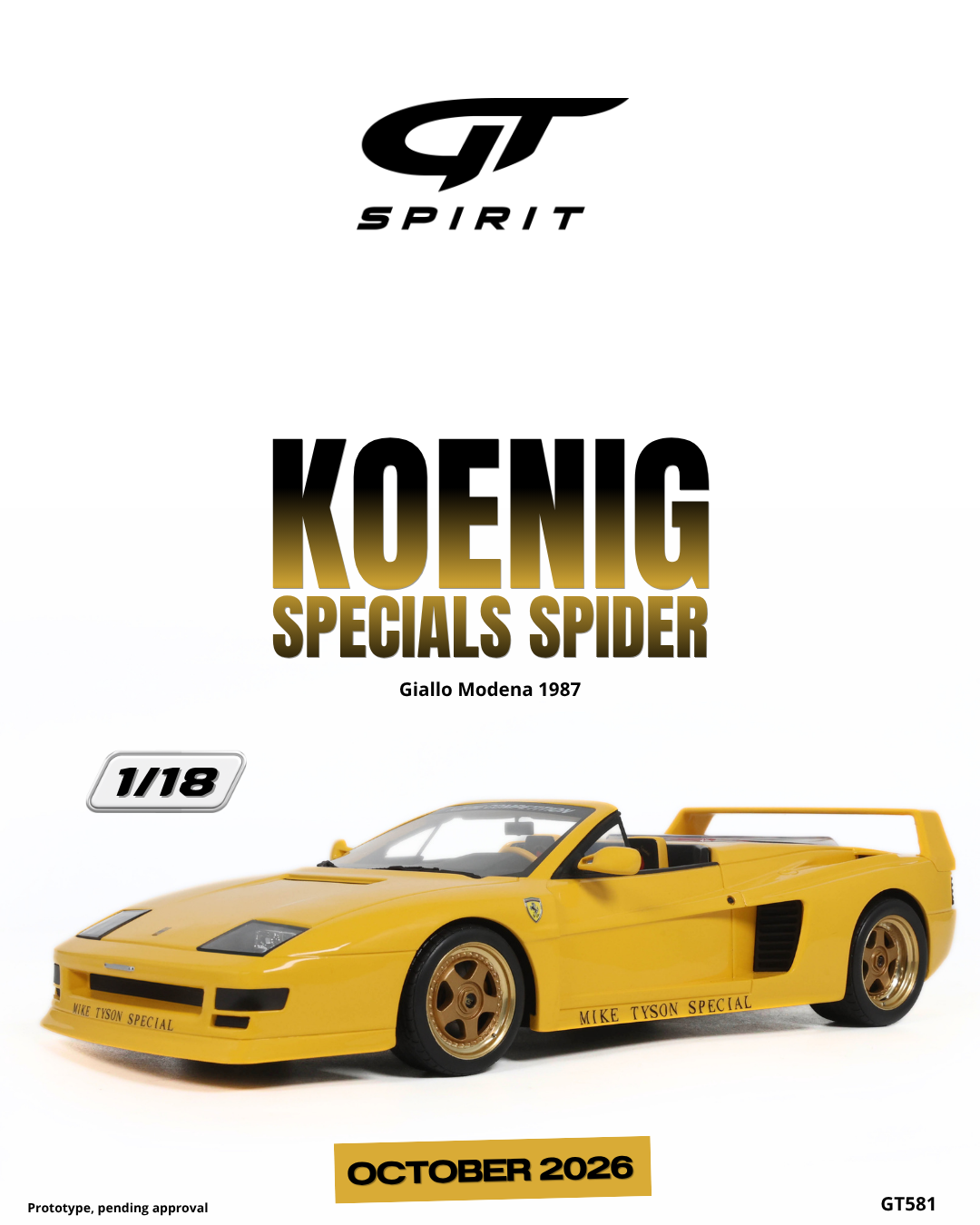 KOENIG SPECIALS SPIDER GIALLO MODENA 1987