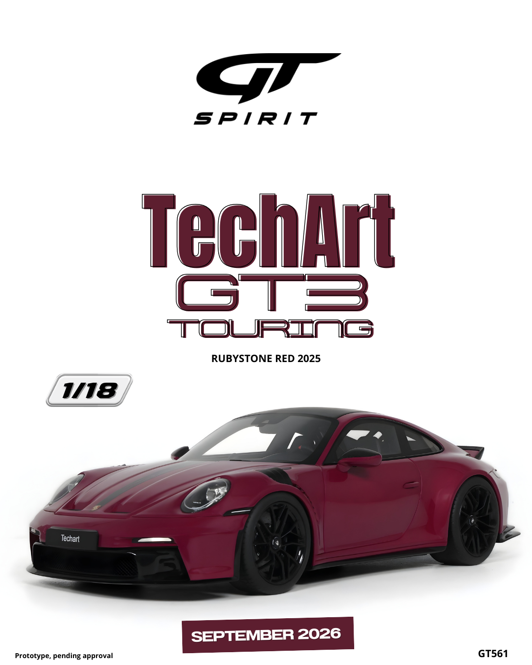 PORSCHE TECHART GT3 TOURING RUBYSTONE RED 2025