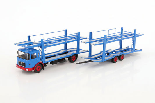 MAN Autotransporter mit Anhänger, blau/rot, 1970