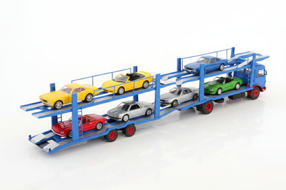 MAN Autotransporter mit Anhänger, blau/rot, 1970