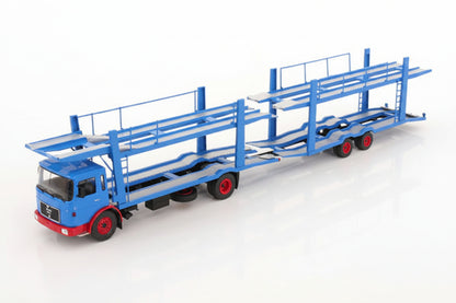 MAN Autotransporter mit Anhänger, blau/rot, 1970