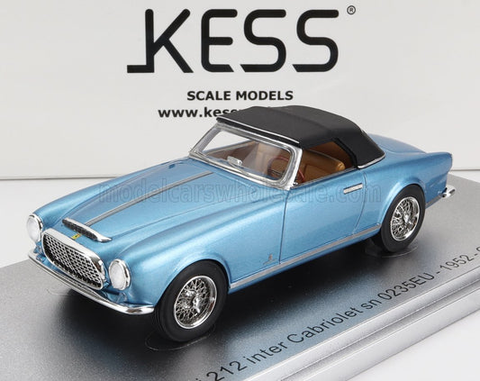 FERRARI - 212 INTER sn0235EU CABRIOLET CLOSED 1952 - LIGHT BLUE MET BLACK