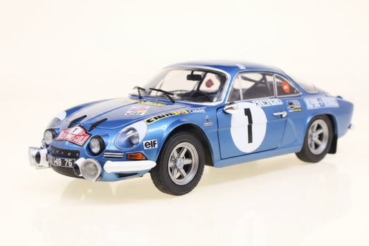 RENAULT - ALPINE A110 1600S (night version) N 1 RALLY MONTECARLO 1972 JEAN LUC THERIER - CLAUDE ROURE - BLUE MET