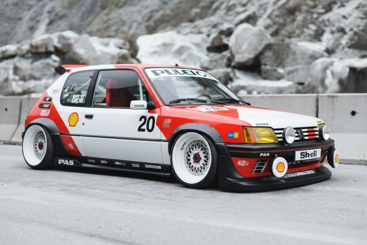 PEUGEOT - 205 1.9 GTi N 20 BLACK FISH M TRIBUTE 1990 - WHITE RED