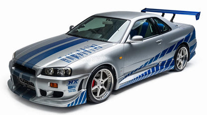 NISSAN - BRIAN'S SKYLINE GT-R (BNR34) COUPE 1999 - PAUL WALKER - FAST & FURIOUS - SILVER BLUE