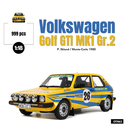 VOLKSWAGEN VW GOLF GTI MK1 GR.2 P. EKLUND MONTE- CARLO 1980