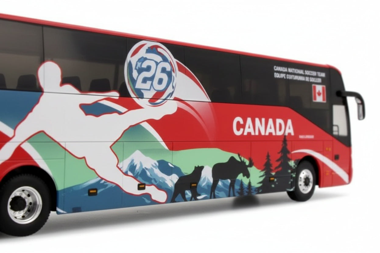 World Cup 2026 - Diecast Model Bus Prevost H3-45 Coach: Canada National Team
