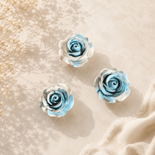 Gipsrosen handgegossen – Dekorative Rosen in Wunschfarbe | 3er Set, 9er Set oder 15er Set für Hochzeit, Taufe & Tischdeko 🌹