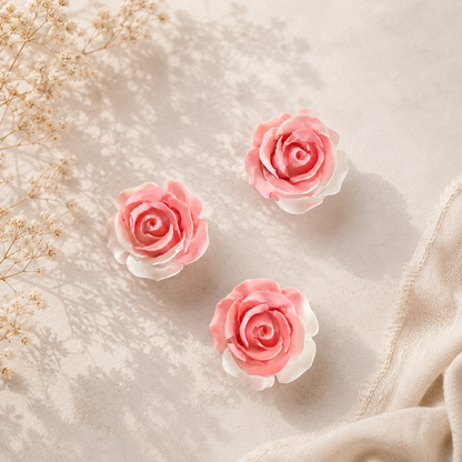 Gipsrosen handgegossen – Dekorative Rosen in Wunschfarbe | 3er Set, 9er Set oder 15er Set für Hochzeit, Taufe & Tischdeko 🌹