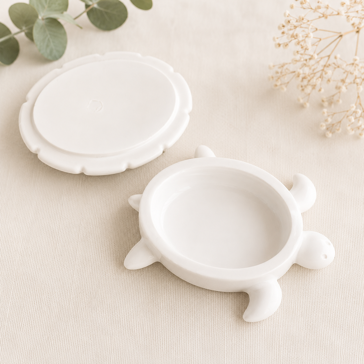 Schildkröten-Dose mit Deckel – Schmuckdose aus Keramikguss mit Wunschtext