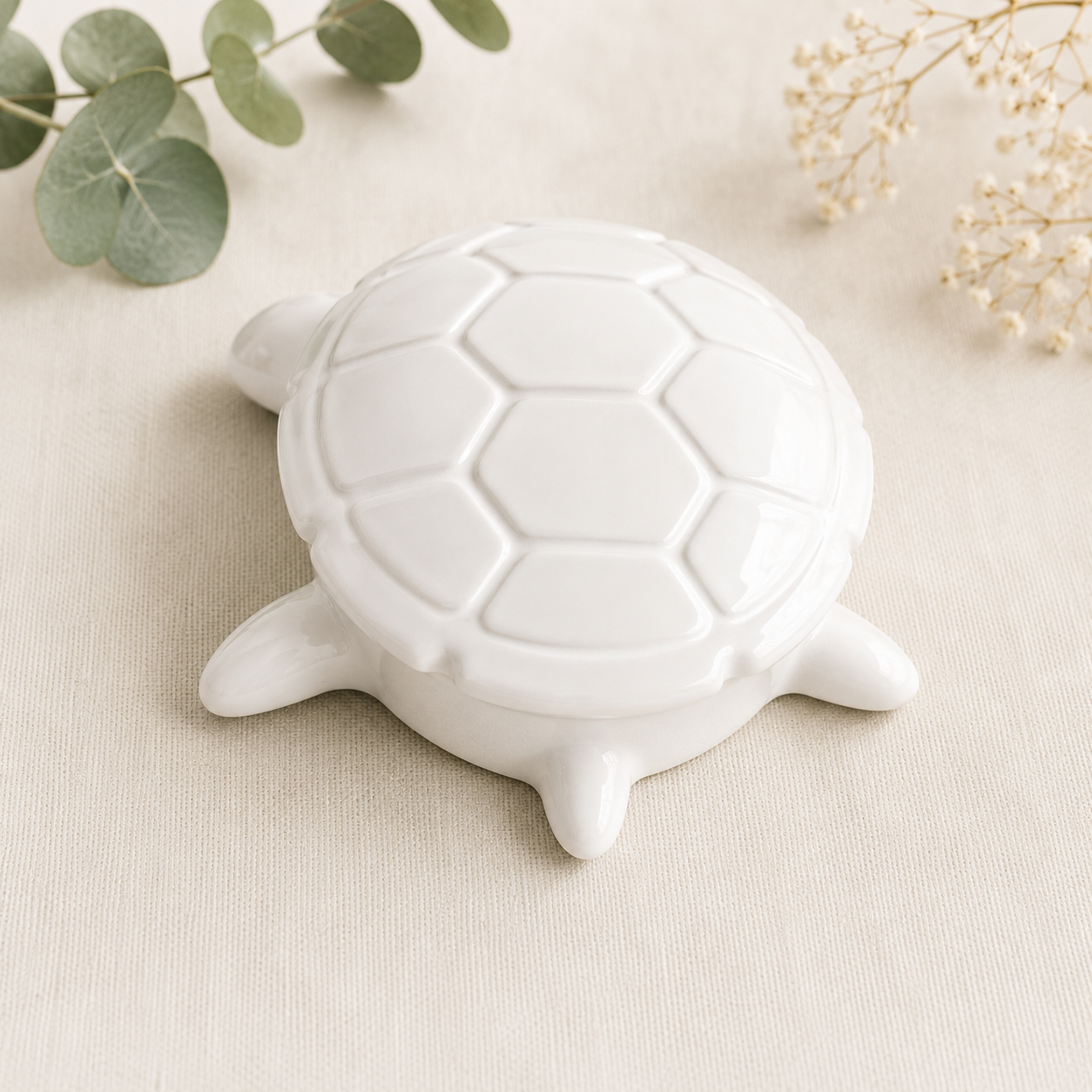 Schildkröten-Dose mit Deckel – Schmuckdose aus Keramikguss mit Wunschtext