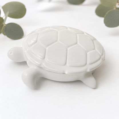 Schildkröten-Dose mit Deckel – Schmuckdose aus Keramikguss mit Wunschtext