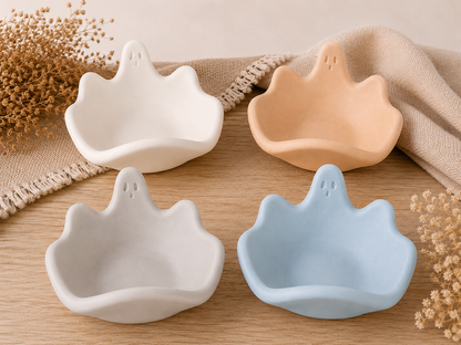 Geisterschale aus Keramikgips – Dekoschale für Schmuck, Schlüssel & Süßigkeiten