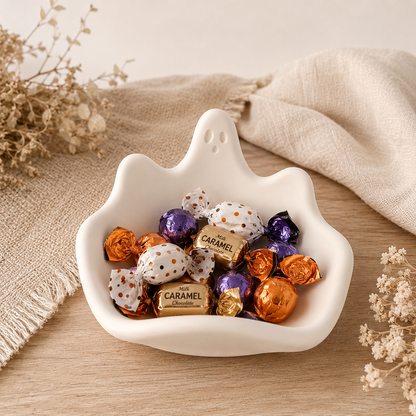 Geisterschale aus Keramikgips – Dekoschale für Schmuck, Schlüssel & Süßigkeiten
