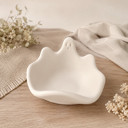 Geisterschale aus Keramikgips – Dekoschale für Schmuck, Schlüssel & Süßigkeiten