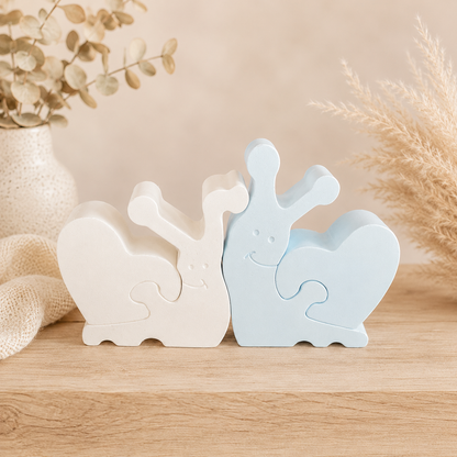 Schnecken-Paar mit Herz in Wunschfarbe – Handgefertigte Deko für Paare & besondere Anlässe 💕🐌