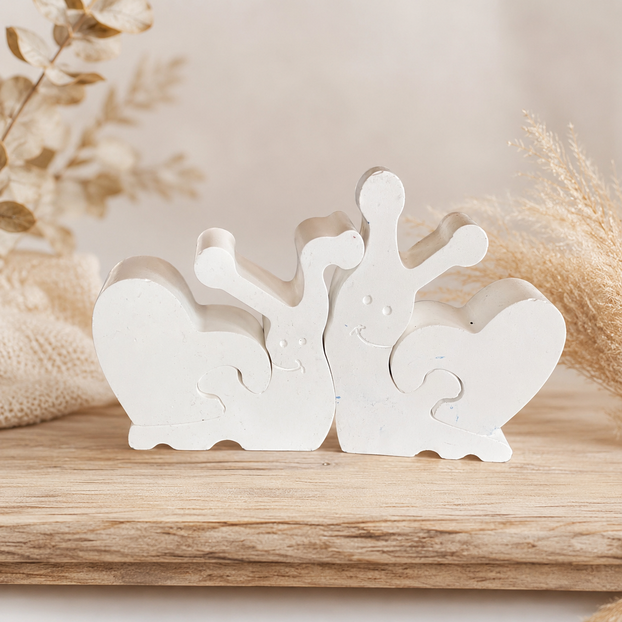 Schnecken-Paar mit Herz in Wunschfarbe – Handgefertigte Deko für Paare & besondere Anlässe 💕🐌