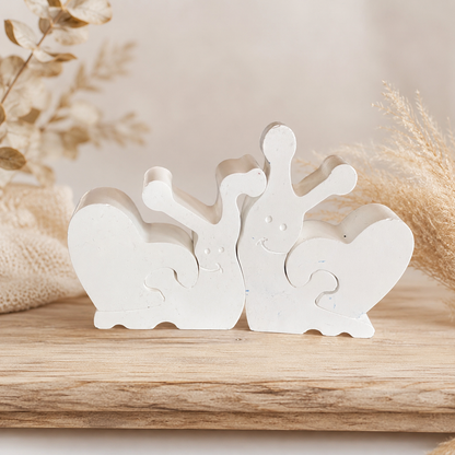 Schnecken-Paar mit Herz in Wunschfarbe – Handgefertigte Deko für Paare & besondere Anlässe 💕🐌