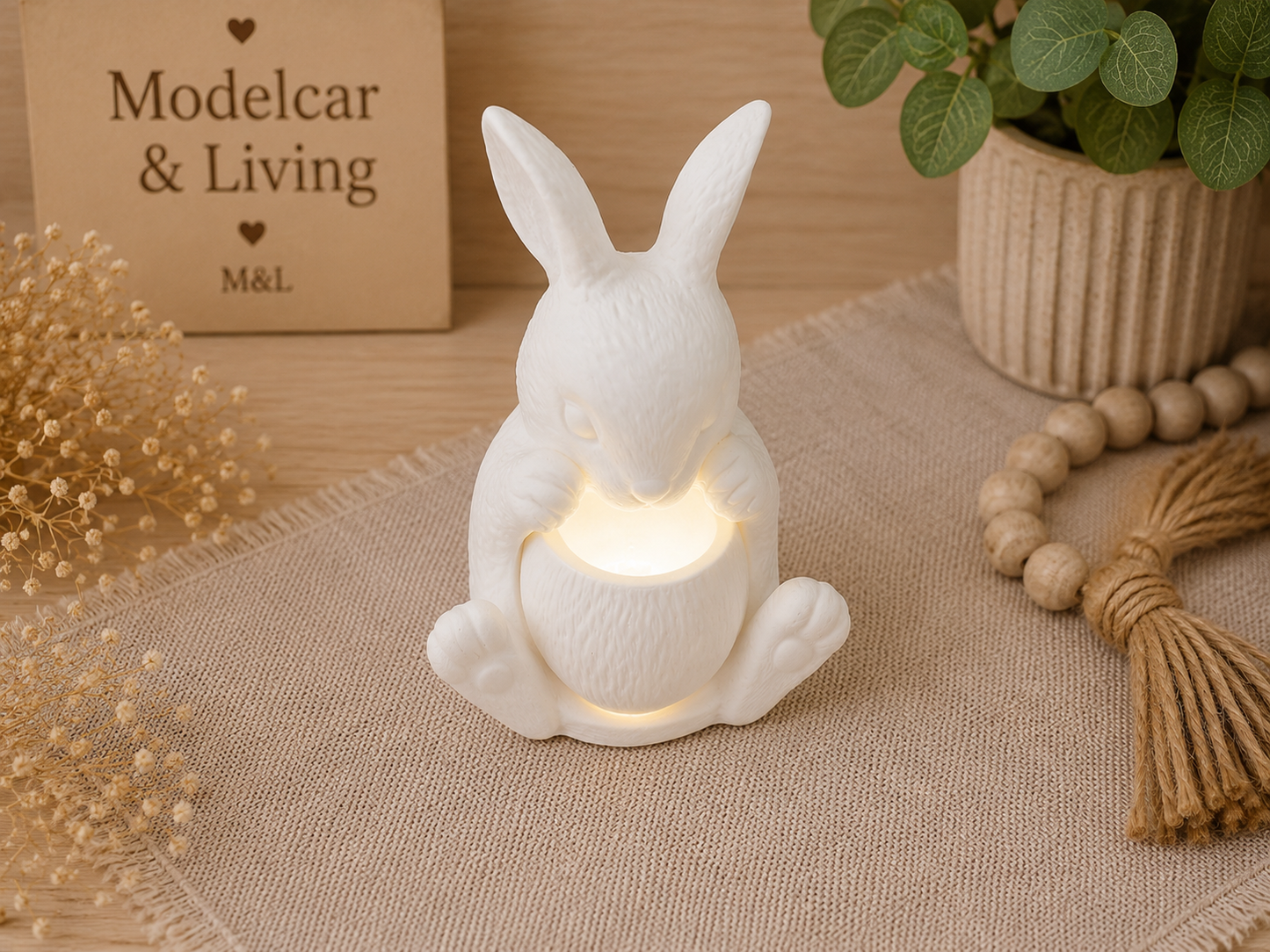 Raysin Hase mit herausnehmbarer Schale | Kerzenhalter, Mini-Vase & Schmuckhalter | Farbwahl
