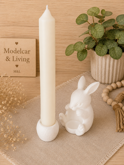 Raysin Hase mit herausnehmbarer Schale | Kerzenhalter, Mini-Vase & Schmuckhalter | Farbwahl