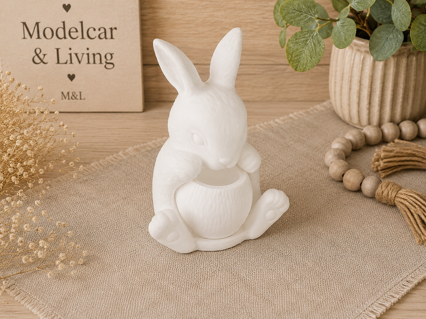 Raysin Hase mit herausnehmbarer Schale | Kerzenhalter, Mini-Vase & Schmuckhalter | Farbwahl