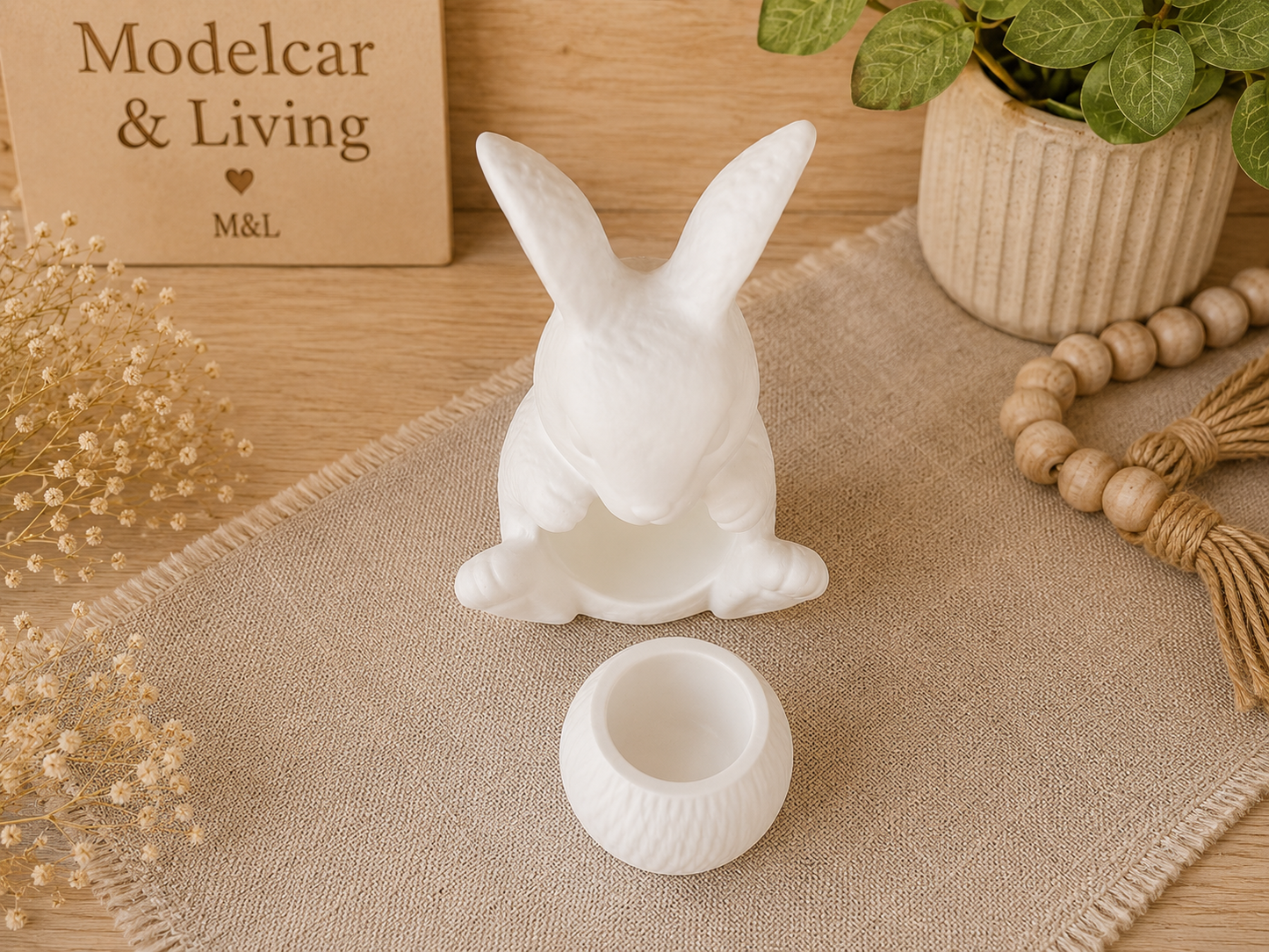 Raysin Hase mit herausnehmbarer Schale | Kerzenhalter, Mini-Vase & Schmuckhalter | Farbwahl