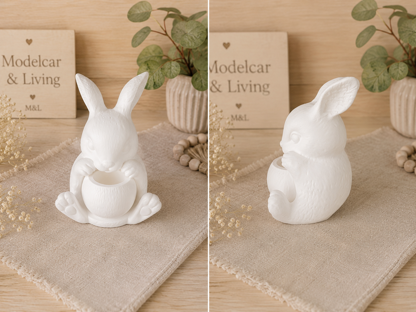 Raysin Hase mit herausnehmbarer Schale | Kerzenhalter, Mini-Vase & Schmuckhalter | Farbwahl