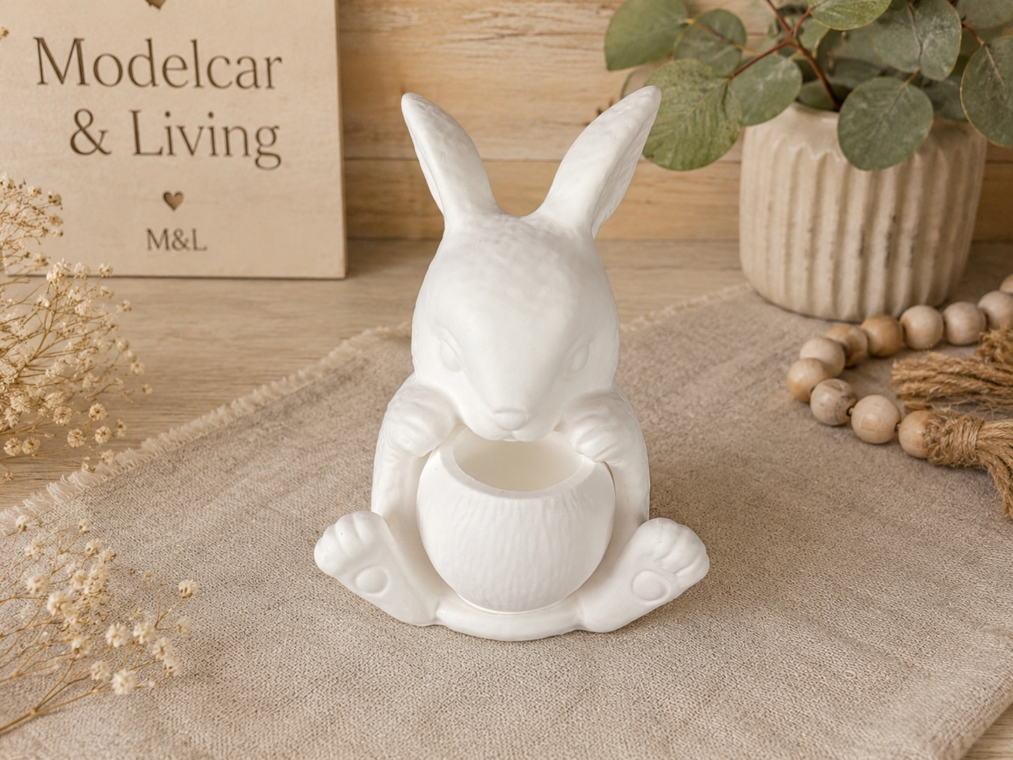 Raysin Hase mit herausnehmbarer Schale | Kerzenhalter, Mini-Vase & Schmuckhalter | Farbwahl
