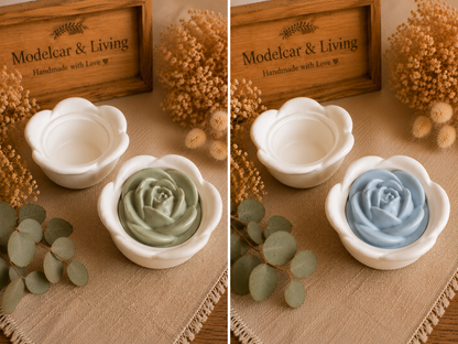 Rosendose mit Deckel – Handgefertigte Schmuckdose & Teelichthalter | Einfarbig oder zweifarbig