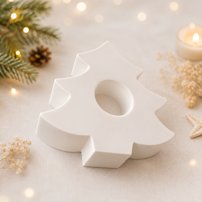 Stabkerzenhalter Tanne aus Gießkeramik, Handgefertigt, Wunschfarbe möglich, Weihnachts- & Adventsdeko