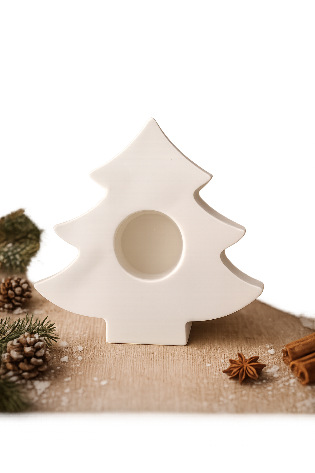 Stabkerzenhalter Tanne aus Gießkeramik, Handgefertigt, Wunschfarbe möglich, Weihnachts- & Adventsdeko