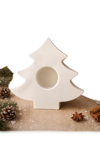 Stabkerzenhalter Tanne aus Gießkeramik, Handgefertigt, Wunschfarbe möglich, Weihnachts- & Adventsdeko
