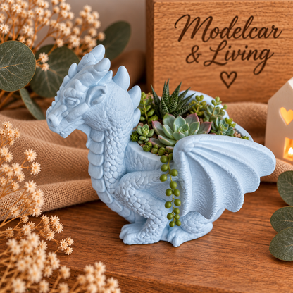 🐉 Vielseitiger Drachen-Halter aus Gips – Stiftehalter, Kerzenhalter & Deko