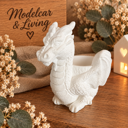 🐉 Vielseitiger Drachen-Halter aus Gips – Stiftehalter, Kerzenhalter & Deko