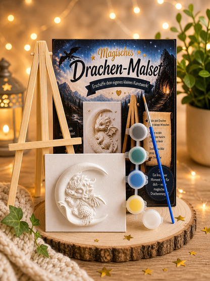 Magisches Drachen Malset für Kinder – DIY Kreativset mit 3D Leinwand