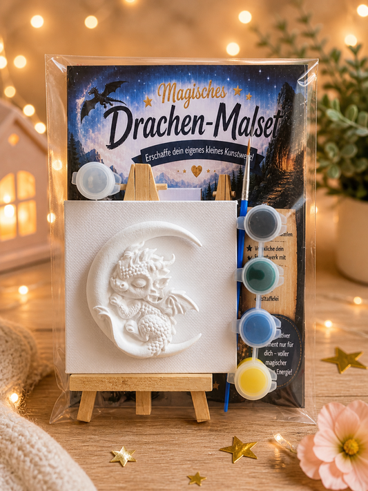 Magisches Drachen Malset für Kinder – DIY Kreativset mit 3D Leinwand