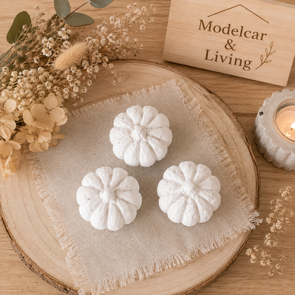 Mini Kürbisse aus Keramikgips – 3er Set | Wunschfarbe | Herbstdeko | 2,5 cm | Handmade