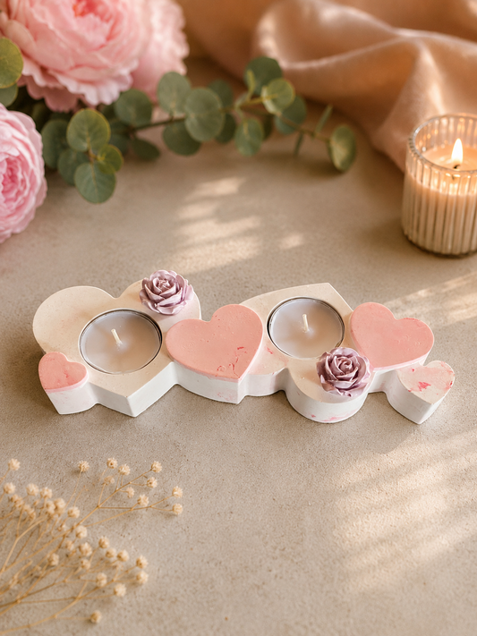Romantischer Herz Teelichthalter mit Rosen – Liebevolle Deko & Geschenkidee 💖
