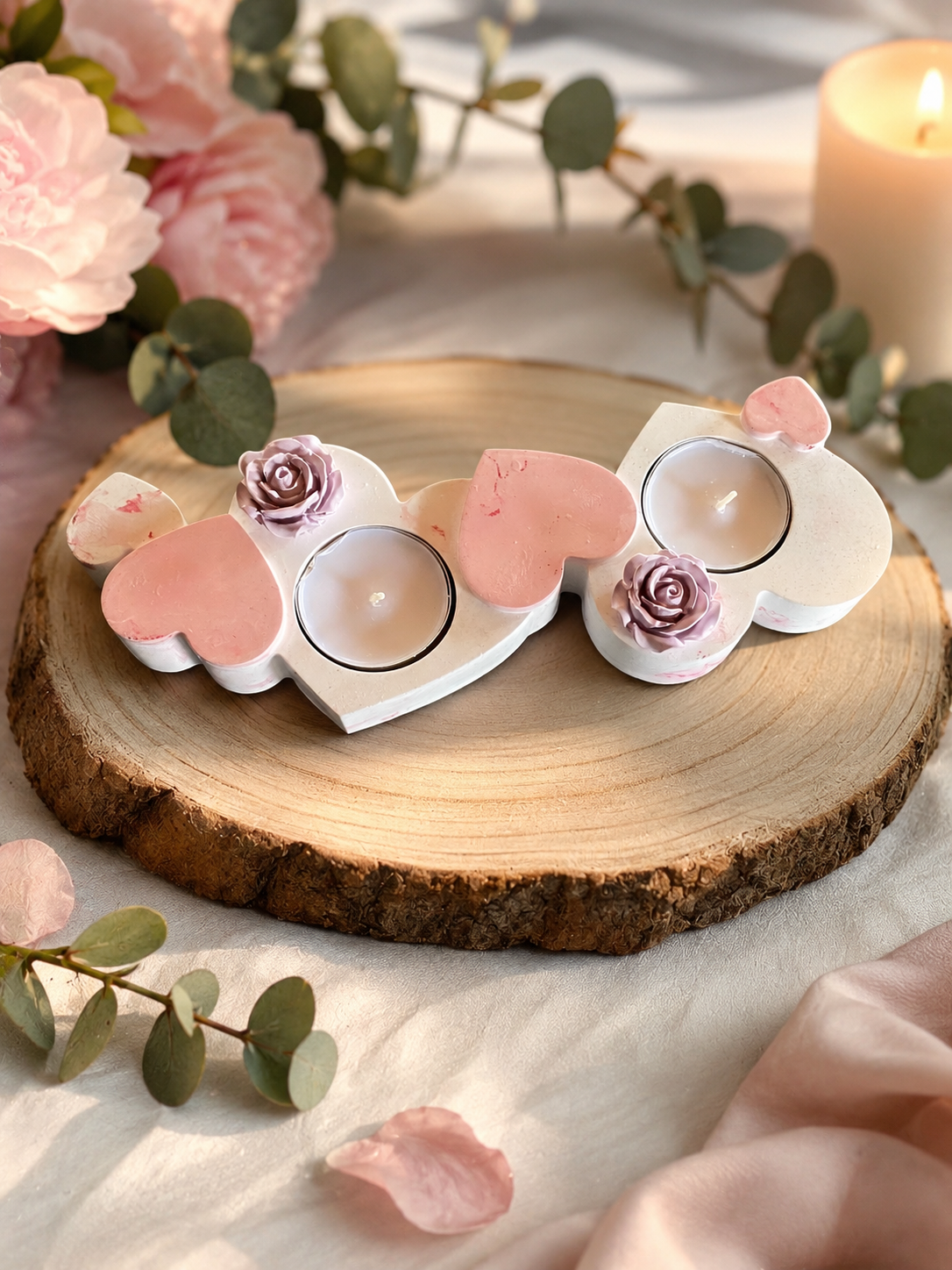 Romantischer Herz Teelichthalter mit Rosen – Liebevolle Deko & Geschenkidee 💖