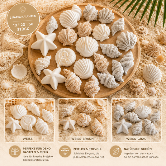 Muscheln Streugut – Maritime Deko in 3 Farbvarianten (10–50 Stück)