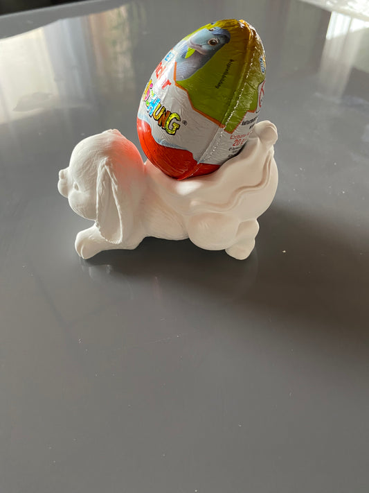 Handgefertiger Hase mit Rückenkörbchen