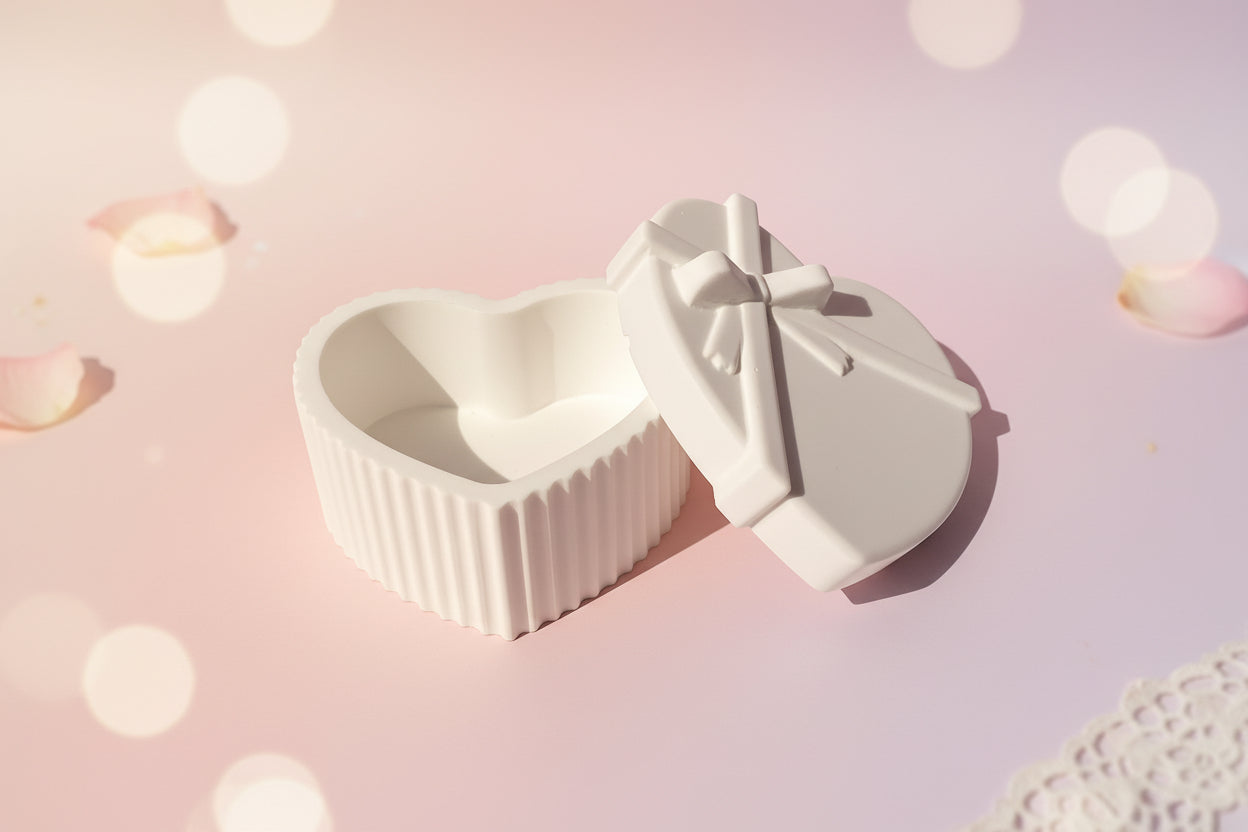 Handgegossene Herzdose – liebevolle Geschenkbox - Schmuckdose für besondere Momente