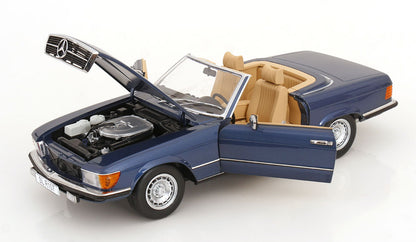 Mercedes 450 SL R107 EU-Version mit abnehmbarem Softtop 1985 blaumetallic