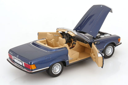 Mercedes 450 SL R107 EU-Version mit abnehmbarem Softtop 1985 blaumetallic