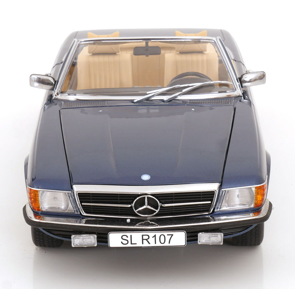 Mercedes 450 SL R107 EU-Version mit abnehmbarem Softtop 1985 blaumetallic